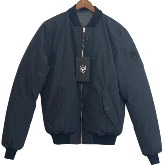 Nobis Other - New Nobis Alpha Flight Bomber Jacket Mens Small Black Gray Reversible Goose Down